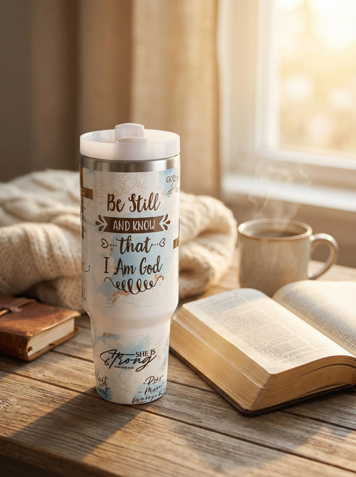 Faith Over Fear Christian 40oz Tumbler with Handle