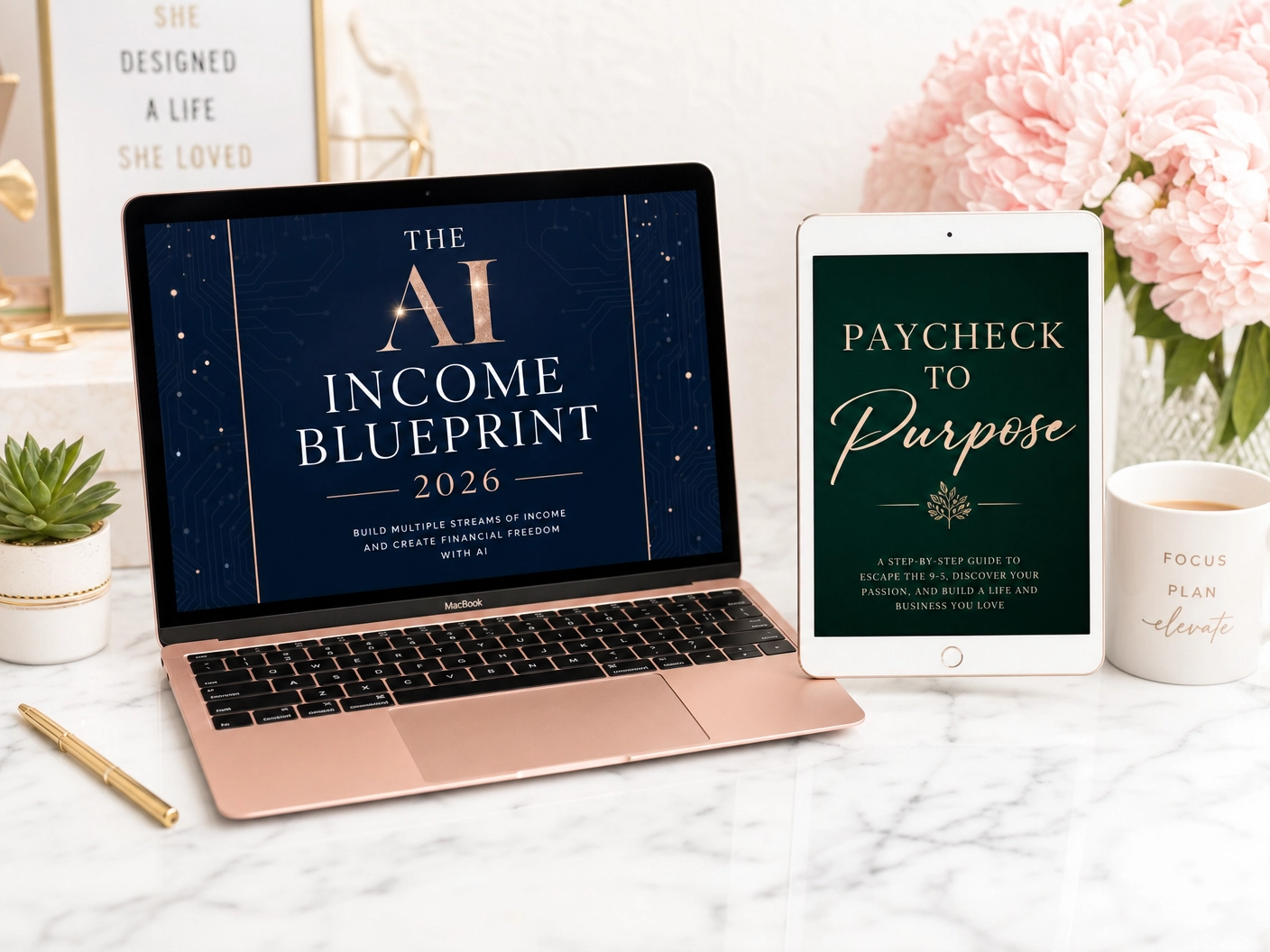 The Earn & Thrive Bundle | AI Income Guide + Budgeting Ebook for Moms | Make Money Online + Debt Free System | 2-Book Digital Bundle | Instant Download PDF