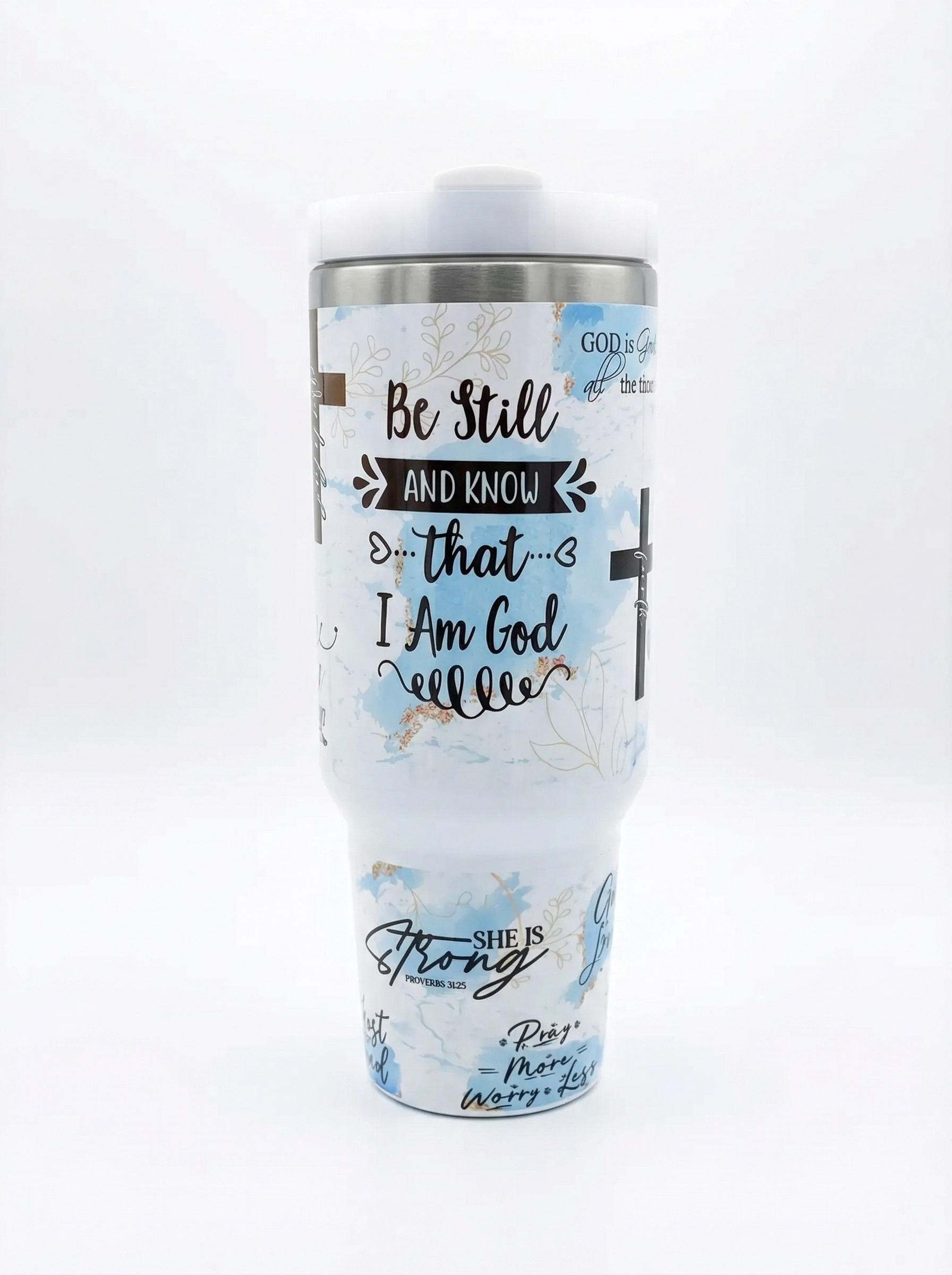 Faith Over Fear Christian 40oz Tumbler with Handle