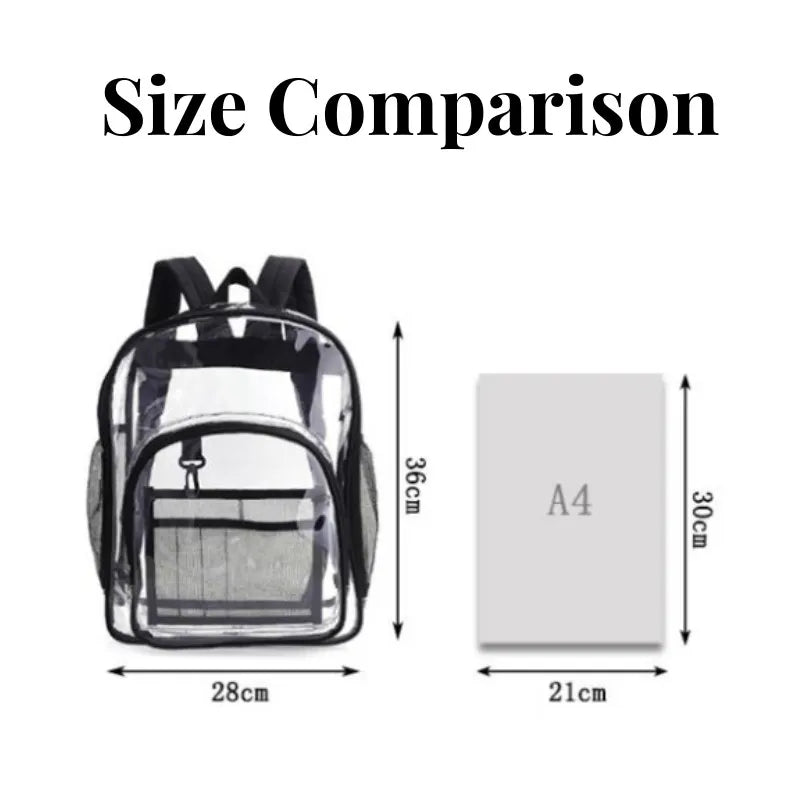 Clear Waterproof Backpack | Large Capacity Transparent School & Travel Bag