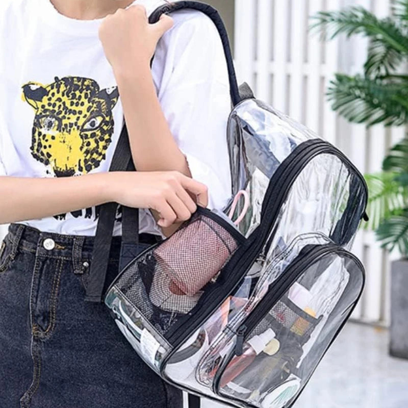 Clear Waterproof Backpack | Large Capacity Transparent School & Travel Bag