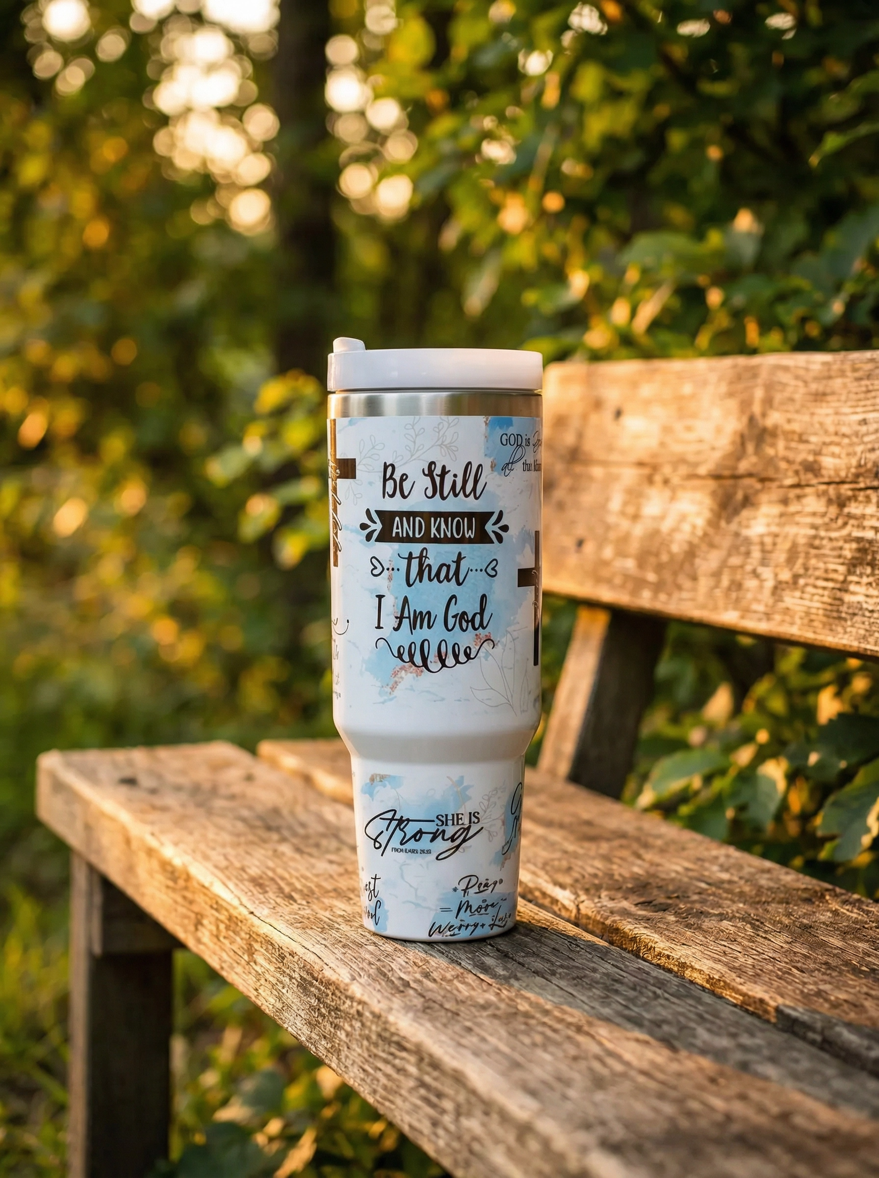 Faith Over Fear Christian 40oz Tumbler with Handle