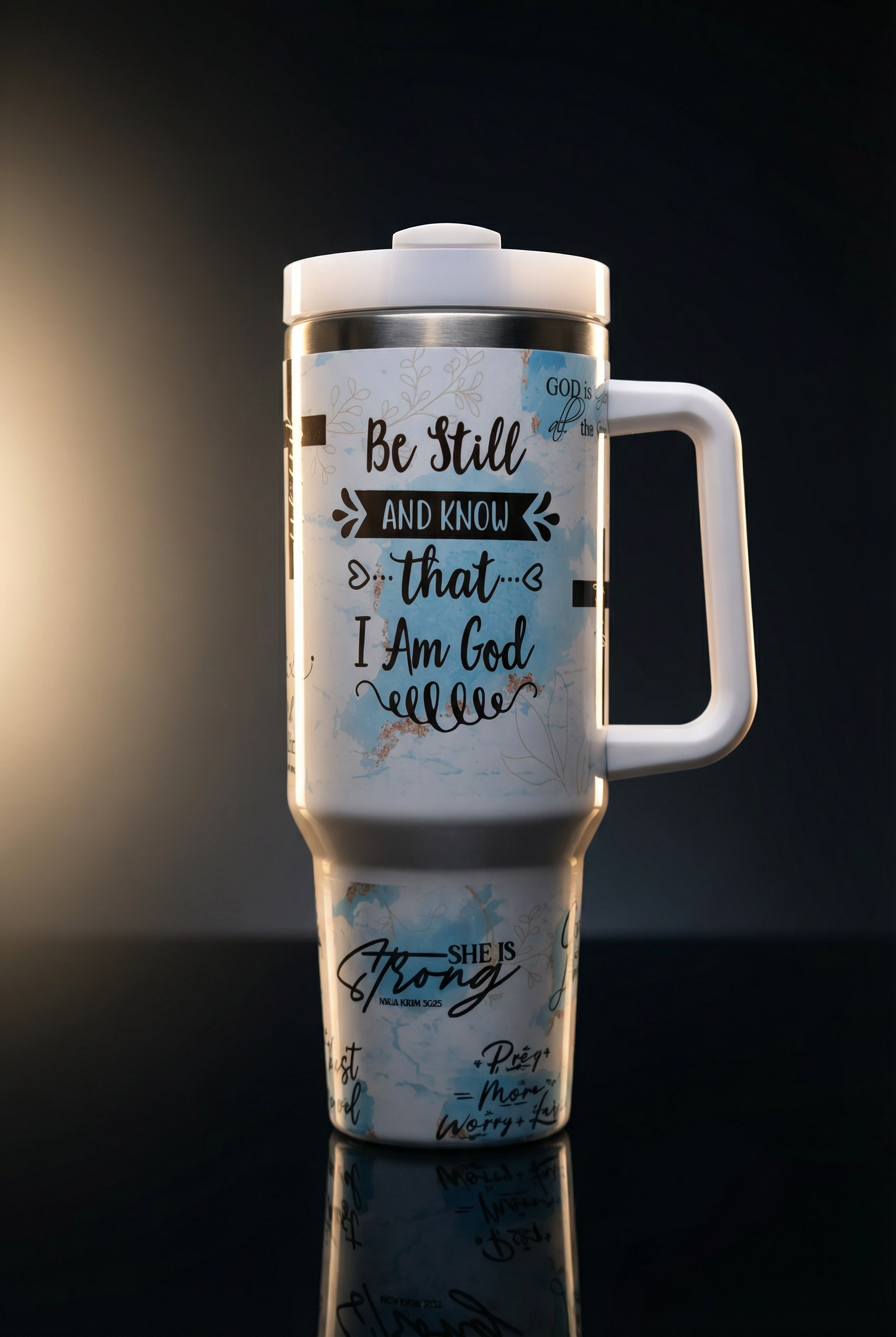 Faith Over Fear Christian 40oz Tumbler with Handle