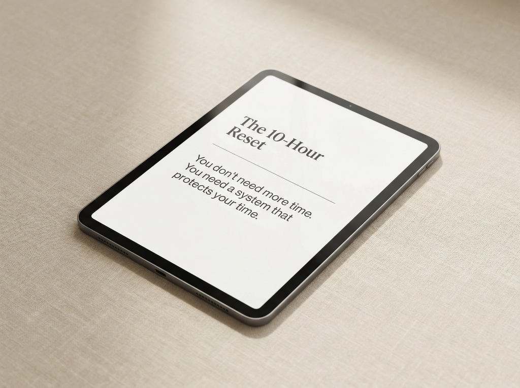 The 10-Hour Reset Subtitle: How Busy Moms Reclaim 10+ Hours a Week Without Burning Out