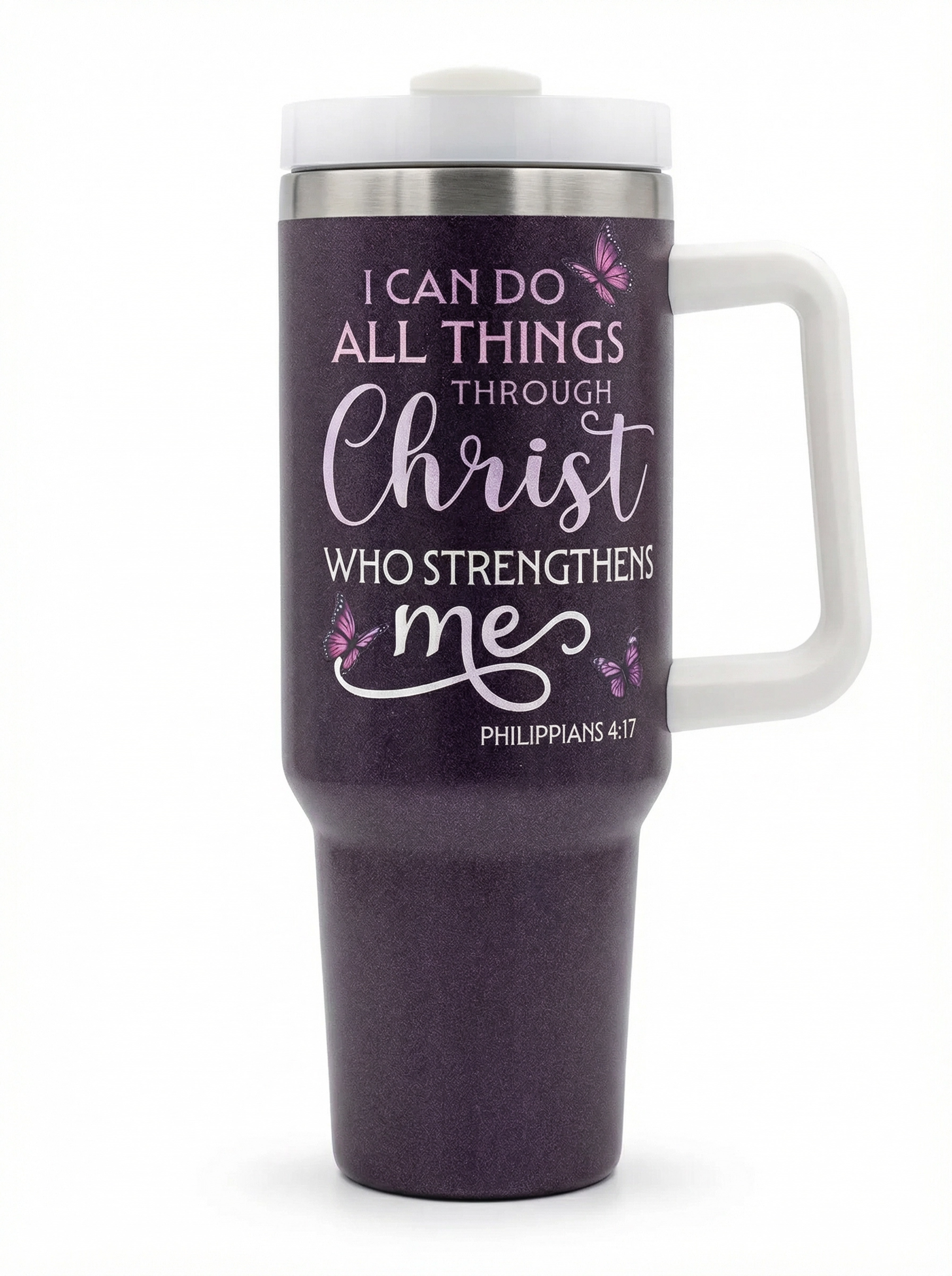 Philippians 4:13 Christian 40oz Tumbler with Handle