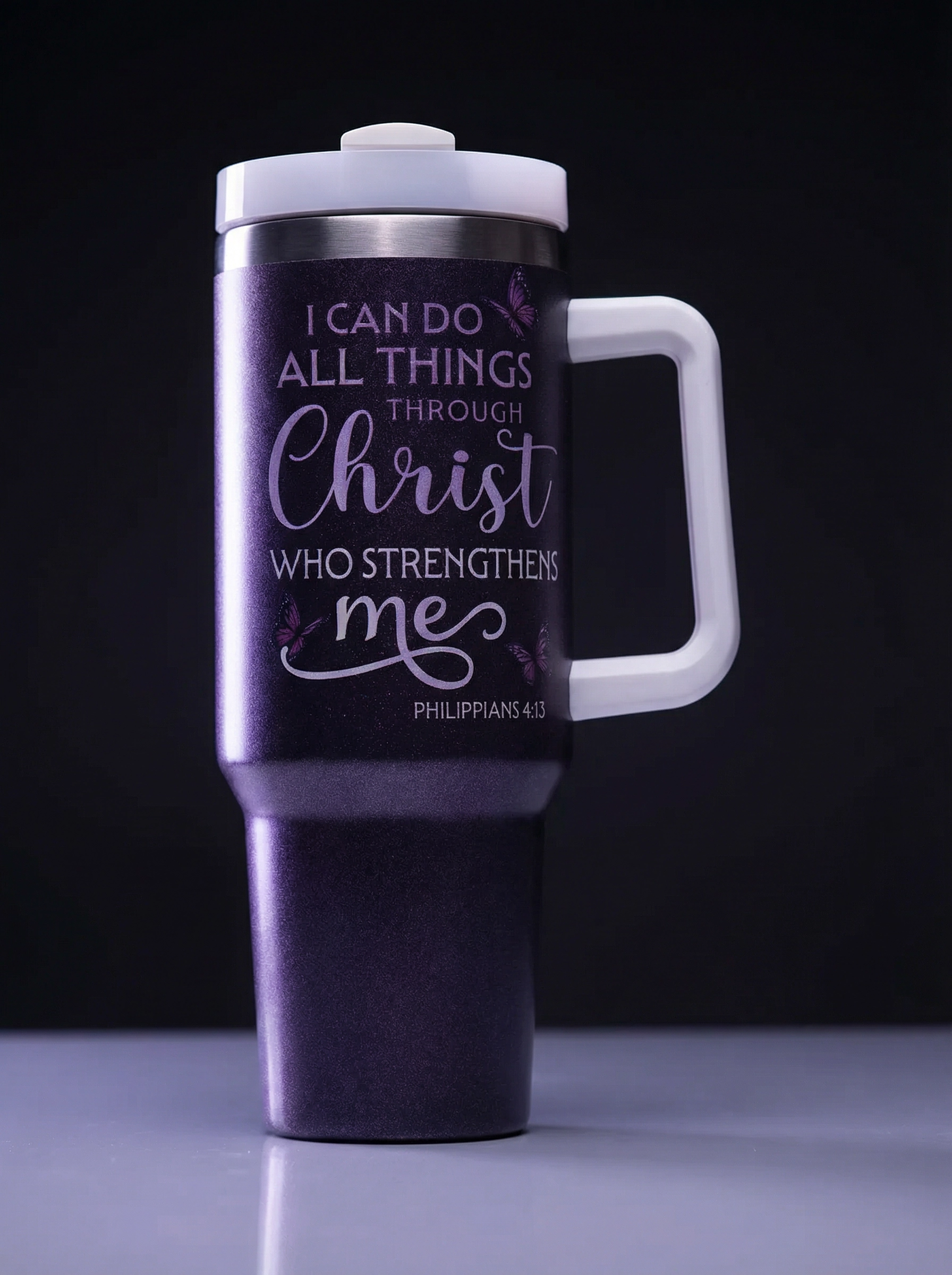 Philippians 4:13 Christian 40oz Tumbler with Handle